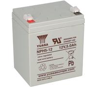 Yuasa Batteria Piombo NPH5-12 Pb 12V 5Ah Alta Corrente, Faston 6,3 USV