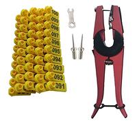 Yuattory 1 set di bottoni maschi strumento per etichette auricolari posteriori per animali applicatore di bestiame fattoria tipo metallo + plastica per brovoni giovenche giovani vitelli