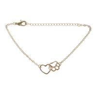 Yuattory Braccialetti da donna con impronte di animali Shellhards Braccialetto con ciondoli a forma di cuore d'amore di cane animale carino in oro, Metallo