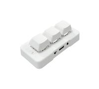 Yuattory MK321BT Mini Tastiera Medica Personalizzata 3 Tasti Interruttore Blu, Connessione USB + BT Doppia Modalità per Multimedia, Bianco