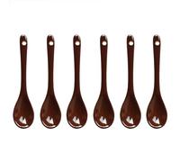Yuauy 6 cucchiaini in porcellana per uova, 11,9 cm, per caffè, dessert, yogurt, tè, latte, marrone