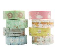 YUBBAEX Washi Tape Set di nastri decorativi per fai da te, diario proiettile, artigianato, confezioni regalo, scrapbooking (piccolo zoo)
