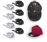 YUBBYSTU 8 pezzi Porta Cappelli Ganci Appendi, Autoadesivo Ganci per Berretti da Baseball, Cappelli Curve Ganci per Vari Cappelli, Cuffie, Sciarpe, Borse, Portachiavi (Bianco & nero)