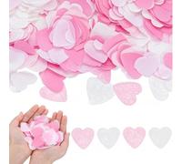 YUBBYSTU 8000 coriandoli biodegradabili a forma di cuore, 2 colori, coriandoli romantici per matrimoni, San Valentino, Natale, anniversari, compleanni, carta decorativa da tavolo