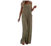 Yubenhong Salopette in lino, da donna, vintage, casual, senza maniche, per il tempo libero, Ag., XXL