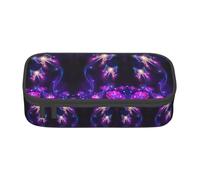 YUBVCF Astuccio portapenne con 2 graziose farfalle viola per studenti, ragazzi e ragazze, grande capacità, multi-slot durevole, Nero , Taglia unica, Organizer per borse