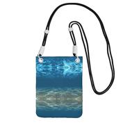 YUBVCF Blue Ocean Sea Wavy Seascape Stampa Piccolo Telefono Crossbody Fondina Spalla Borsa, Adatta a Tutti I Telefoni Cellulari, Uso Per Corsa, Camminare, Ciclismo, Nero , Taglia unica
