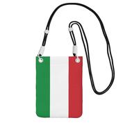 YUBVCF Borsa a tracolla per telefono con stampa bandiera italiana, adatta a tutti i telefoni cellulari, da usare per corsa, passeggiate, ciclismo, Nero , Taglia unica