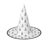 YUBVCF Cappello di Halloween delle donne di stampa di rami dell'albero del gufo per il cappello di Halloween del panno di Oxford di Cosplay per le feste in maschera