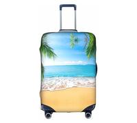 YUBVCF Copertura per bagagli con stampa di foglie di palma oceano, mare, spiaggia, grande, copertura per valigie, protezione elastica antipolvere per bagagli da 45,7 a 81,7 cm, bianco, XL