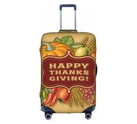 YUBVCF Copertura per valigie con stampa Happy Thanksgiving Large, protezione antipolvere elastica per bagagli da 45,7 a 81,7 cm, bianco, S