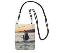 YUBVCF Killer Whale Printing, piccola borsa a tracolla per telefono, adatta a tutti i telefoni cellulari, utilizzabile per corsa, passeggiate, ciclismo, Nero , Taglia unica