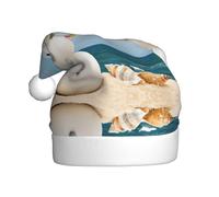 YUBVCF Pupazzo di neve con conchiglie seduto sulla spiaggia sabbiosa stampa promozione Buon Natale, cappello a secchiello a tema, cappellini da sole carino per adulti spettacoli teatrali