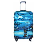 YUBVCF Sea Blue Marine Life Printing - Copertura per valigie, protezione elastica antipolvere per bagagli da 45,7 a 81,7 cm, bianco, XL