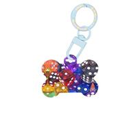 YUBVCF Set di dadi da gioco con stampa acrilica per cani, etichette per animali domestici, portachiavi per cani per le vacanze per gli amanti degli animali domestici, regalo per cani, Medio, Acrilico