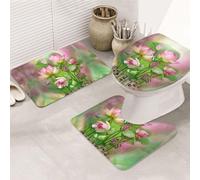 YUBVCF Spirit Of The Lotus - Set di 3 tappeti da bagno antiscivolo, in flanella, 80 x 50,8 cm, per bagno, morbidi