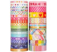 YUBX 27 Rotoli Washi Tape Set VSCO Foil Nastro Decorativo per Fai da Te, diari proiettili, pianificatori, Scrapbooking, Confezioni 8mm/15mm di larghezza