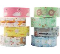YUBX - 6 rotoli di nastro adesivo in carta decorativa, per scrapbooking, artigianato, bricolage, colore: oro 6