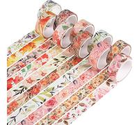 YUBX Fiore Washi Tape Set VSCO Foil Nastro Decorativo per Fai da Te, diari proiettili, pianificatori, Scrapbooking, Confezioni (Warm Tone)