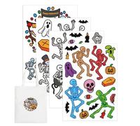 yuchdzexu Halloween lavare via modelli per ricamo 4 fogli decorazione | Fantasma zucca bastone e cucire modelli di ricamo per bambini hobbisti appassionati jeans tote bag