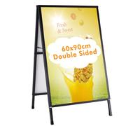 YUCHENGTECH Cartelloni Pubblicitari da Esterno 60x90 cm Porta Poster Bifacciale Supporto per Poster da Terra In Metallo Totem Pubblicitario Resistente Alle Intemperie per Bar Ristoranti Mostre Esterni