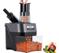 YUCHENGTECH Tagliaverdure e Affettaverdure Elettrico 3 in 1 Cubettatrice Verdure Professionale per Tagliare a Dadini, a Julienne e a Fette Lame Sostituibili 100W per Carote, Patate, Cipolle