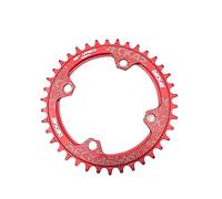 YUCHUANGYE Corone per Bicicletta 104BCD Bicicletta Stretto Largo Corona 32/34/36/38T MTB Mountain Bike BCD104 Guarnitura Piastra Dente Parti Corona Bici(34T,Round Red)