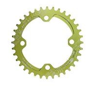 YUCHUANGYE Corone per Bicicletta Rotondo 104BCD Corona Larga 32T 34T 36T 38 Denti Guarnitura Bicicletta 104 BCD Monoplate Bike Plate Corona Bici(36T,Green)
