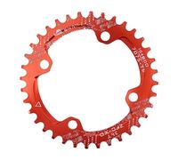 YUCHUANGYE Corone per Bicicletta Rotondo 104BCD Corona Larga 32T 34T 36T 38 Denti Guarnitura Bicicletta 104 BCD Monoplate Bike Plate Corona Bici(38T,Red)