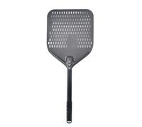 YUCHUANGYE Pala per pizza 1 pz pala per pizza anodizzata dura con pala girevole per pizza, set forato rettangolare in alluminio con manico in silicone (30,5 cm)