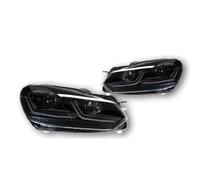YUCHUJCGSS Faro Principale Per VW Per Golf 6 MK6 2009-2013 Fari Anteriori DRL Luci Diurne Fari Anteriori LED Bi Xenon Lampadina Fendinebbia Accessori Auto Fari Fanali Anteriori(Left hand drive,Black)