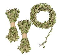 YuCool Nastro in tela di iuta naturale da appendere alla parete, con foglie verdi artificiali per matrimoni, casa, giardino, decorazioni per feste nella giungla e decorazioni fai da te (3 rotoli)