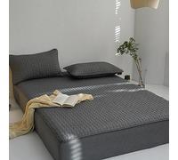 YUDEYU Trapuntato Lenzuolo TuttocotoneCotone Lavato Singola Doppia Coprimaterasso coprimaterasso (Colore : Grigio Scuro, Taglia : 48x74 cm/Federa x 2)