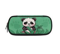 YUDINGFIN Astuccio per bambini con panda verde, comodo da estrarre, non si restringe dopo il lavaggio, con divisorio in rete e cerniere di traino, pratico e durevole, alla moda, per adolescenti e