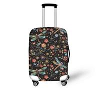YUDINGFIN Copertura per valigia, copertura per bagagli con cerniere, antigraffio, elastica, per uso a lungo termine in aeroporto, coperture per bagagli all'aperto, Libellule nei sogni, L-25-28 Inch