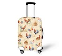YUDINGFIN Copertura per valigia, copertura per bagagli con cerniere, antigraffio, elastica, per uso a lungo termine in aeroporto, coperture per bagagli all'aperto, Gregge di pollo, L-25-28 Inch
