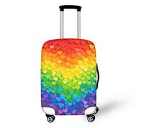 YUDINGFIN Copertura per valigie con cerniere, antigraffio, elastica, per uso a lungo termine in aeroporto, Arcobaleno, L-25-28 Inch