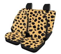 YUDINGFIN Coprisedili per auto, con stampa leopardata, colore giallo, divisi per panchina anteriore e posteriore, set di coprisedili per auto, facili da pulire, accessori per la maggior parte delle