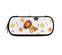 YUDINGFIN Grazioso astuccio, portapenne con scomparto singolo, alla moda, morbido, per ragazzi e ragazze, Leone, Set di zaini per la scuola