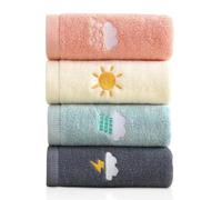 Yudobliss Asciugamano, 4 pezzi Asciugamano Colorato con Cartone Animato, 25 x 50cm Asciugamano con Motivo a Cartoni Animati, per Spiagge, Viaggi, Fitness(4 Colori)