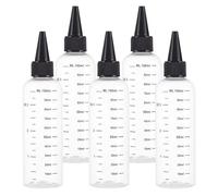 Yudobliss Bottiglia da Spremere, 5 Pezzi 100ml Bottiglie Graduate da Spremere con Tappo a Vite, Bottiglia da Spremere Riutilizzabile con Graduazione, per Lozione, Colla, Olio(Nero)