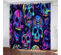 YUEAHOL Scheletro colorato Tende per Interni Oscuranti Termiche Isolanti 2 pezzi 220 x 210 cm, Arte astratta Tenda Oscurante con Occhielli per Bambini Camera da Letto e Soggiorno