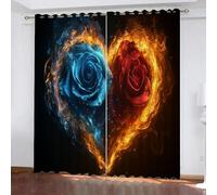 YUEAHOL Tende Oscuranti Camera da Letto con Occhielli, 3D Stampa Rosa Fiamma Arte astratta Tende Oscuranti Termiche Isolanti per Soggiorno Moderne Decorazione Finestre 150 x 160 cm