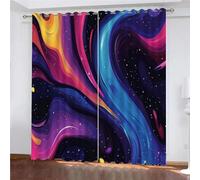 YUEAHOL Tende Oscuranti Termiche Isolanti Increspature colorate Arte astratta Finestre Soggiorno Moderne 2 Pezzi Stampa 3D Oscuranti Termiche Isolanti 180 x 214 cm