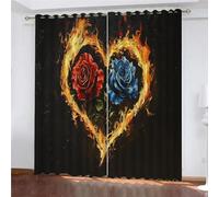 YUEAHOL Tende Oscuranti Termiche Isolanti Rosa Fiamma Arte astratta Finestre Soggiorno Moderne 2 Pezzi Stampa 3D Oscuranti Termiche Isolanti 264 x 214 cm