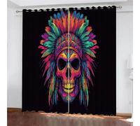 YUEAHOL Tende Oscuranti Termiche Isolanti Scheletro di piume Arte colorata Finestre Soggiorno Moderne 2 Pezzi Stampa 3D Oscuranti Termiche Isolanti 264 x 214 cm