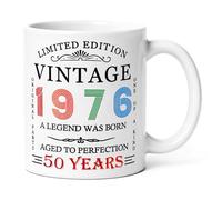 Yuecda Tazza da caffè vintage 1966 da 325 ml, idea regalo per donna di 60 anni, regalo per uomo, papà, marito, moglie, nonna, mamma, amici (nuovo)