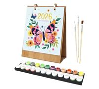 Yuecjian Calendario 2026 per scrivania, calendario da 12 mesi con pittura a olio con numeri, pianificazione degli accessori per casa, classe, appuntamenti, dormitorio, promemoria appartamento
