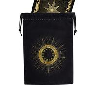 Yuecjian Custodia in velluto per tarocchi, custodia per tarocchi con coulisse, organizer portatile stampato per gioielli, rune di, oggetti spirituali, forniture per divinazione, accessori