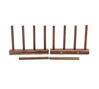 Yuecoom Stendino per Piatti da Cucina, Scolapiatti in Legno Composito per bancone della Cucina, Grande Porta-Stendibiancheria Pieghevole (4 pillar carbon fired)